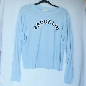 Brooklyn Crop Blue Sweatshirt
